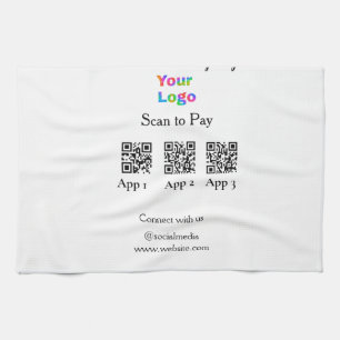 Linge De Cuisine Analyser pour payer le logo de l'entreprise Q R co