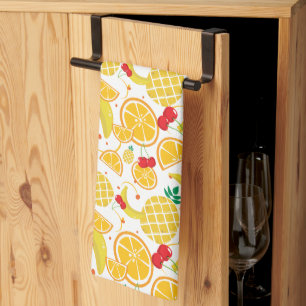 Linge De Cuisine Ananas tropique Orange Banana Cerry Motif
