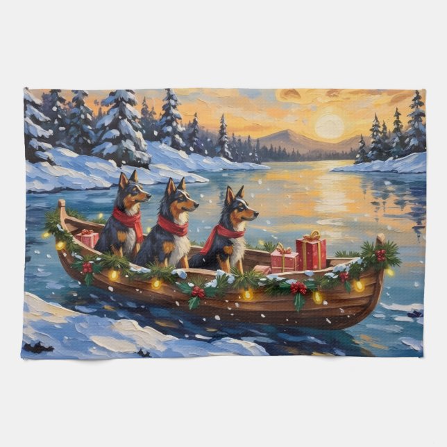Linge De Cuisine Anatolian Shepherd Christmas Boat Holiday (Horizontal)