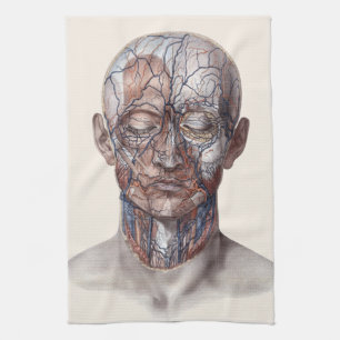Linge De Cuisine Anatomie humaine vintage science, tête gorge nez