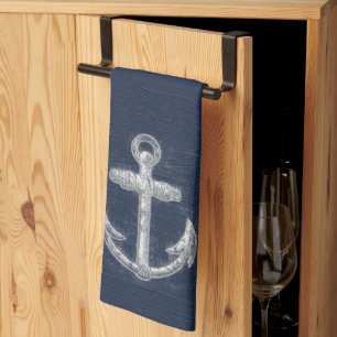 Linge De Cuisine Ancre marine vintage