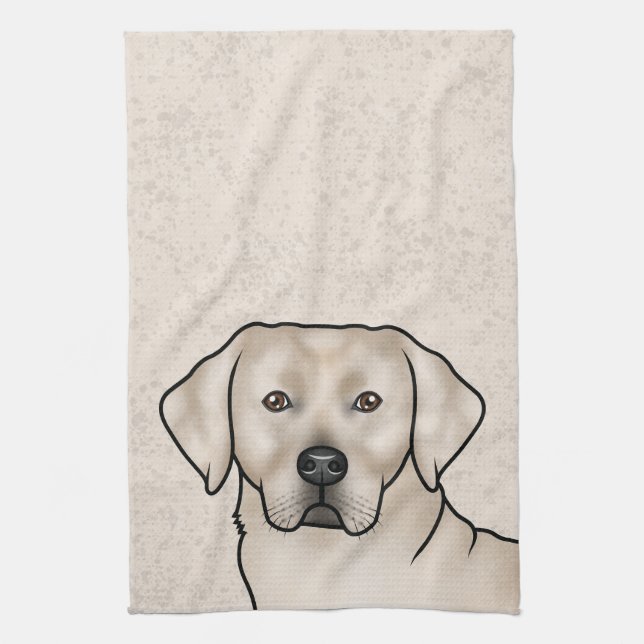 Linge De Cuisine Anglais Cream Labrador Retriever Cute Lab Chien He (Vertical)