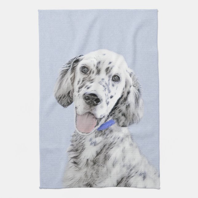 Linge De Cuisine Anglais Setter Blue Belton Peinture Chien Art (Vertical)