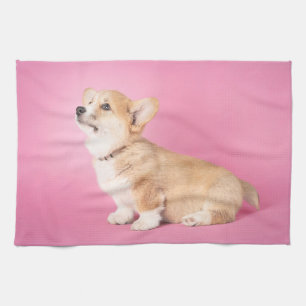Linge De Cuisine Animaux de bébés cutest   Corgi rose Chiot