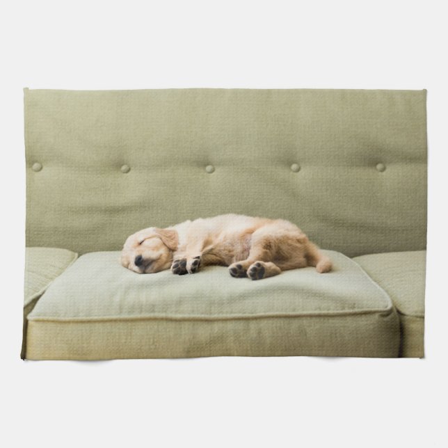 Linge De Cuisine Animaux de bébés cutest | Golden Retriever Puppy 2 (Horizontal)