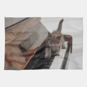 Linge De Cuisine Animaux de bébés cutest Kitten sur piano