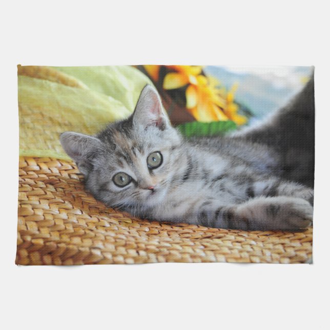 Linge De Cuisine Animaux de bébés cutest | Lounge Kitten (Horizontal)