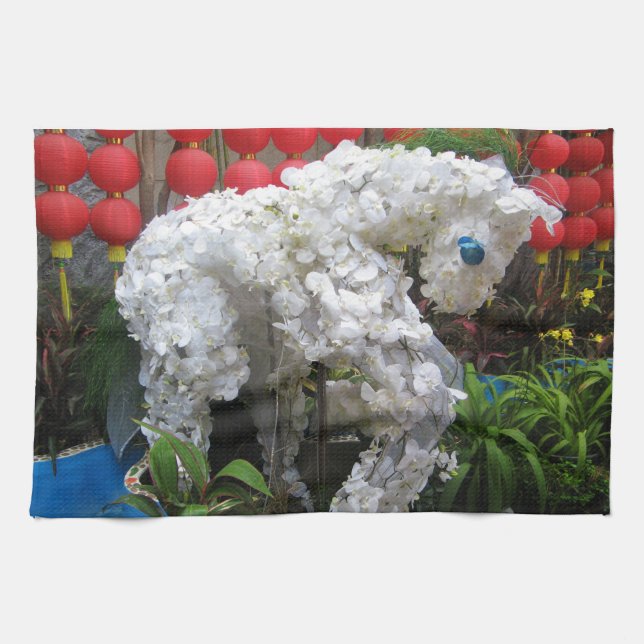 Linge De Cuisine Année du cheval | 春 節 馬 ... Topiary chinois (Horizontal)