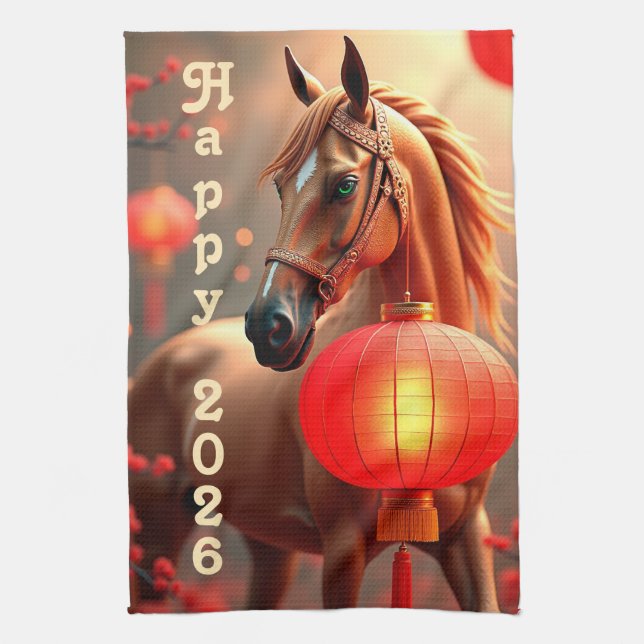 Linge De Cuisine Année du cheval 2026 (Vertical)