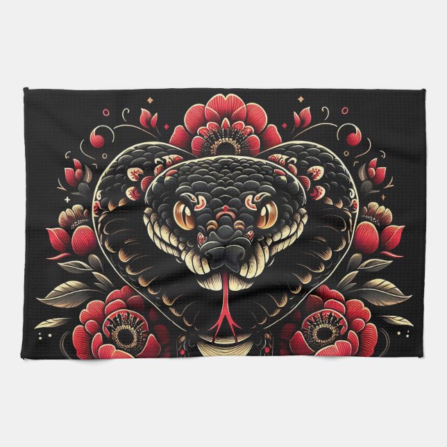 Linge De Cuisine Année du serpent 2025 : Sagesse, transformation (Horizontal)