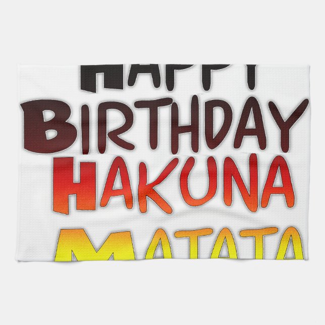 Linge De Cuisine Anniversaire allemand Hakuna Matata Art Imprimer (Horizontal)
