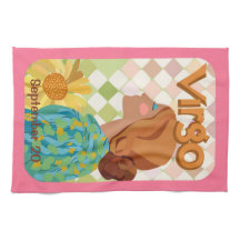 Anniversaire Personnalisable Virgo Zodiac Tea Towe