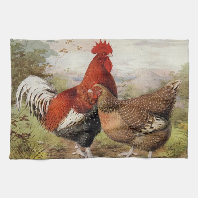 Linge De Cuisine Appartement de ferme Vute Country coq poule servie (Horizontal)