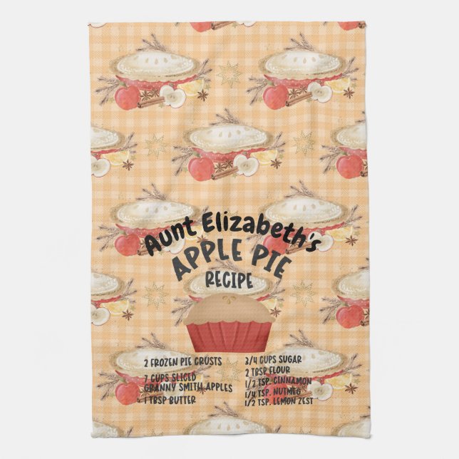 Linge De Cuisine APPLE PIE RECEPE Personnaliser (Vertical)