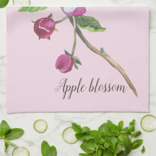 Linge De Cuisine Aquarelle Apple Blossom Botanique