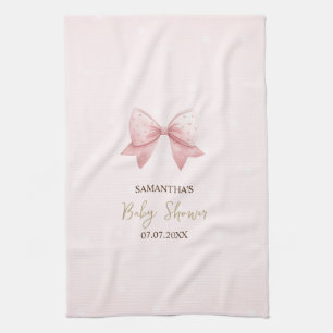 Linge De Cuisine Aquarelle Baby shower des points de la cale rose