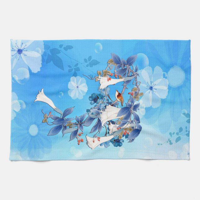 Linge De Cuisine Aquarelle blanche illustrée Tablier de lune (Horizontal)