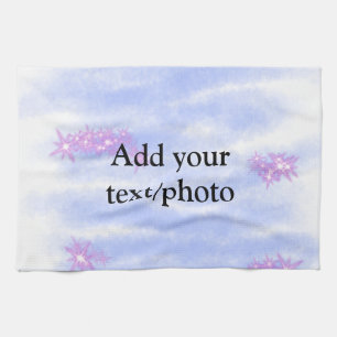 Linge De Cuisine Aquarelle bleu simple ajouter votre nom de texte