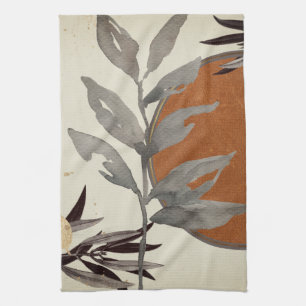 Linge De Cuisine Aquarelle Botanique Orange