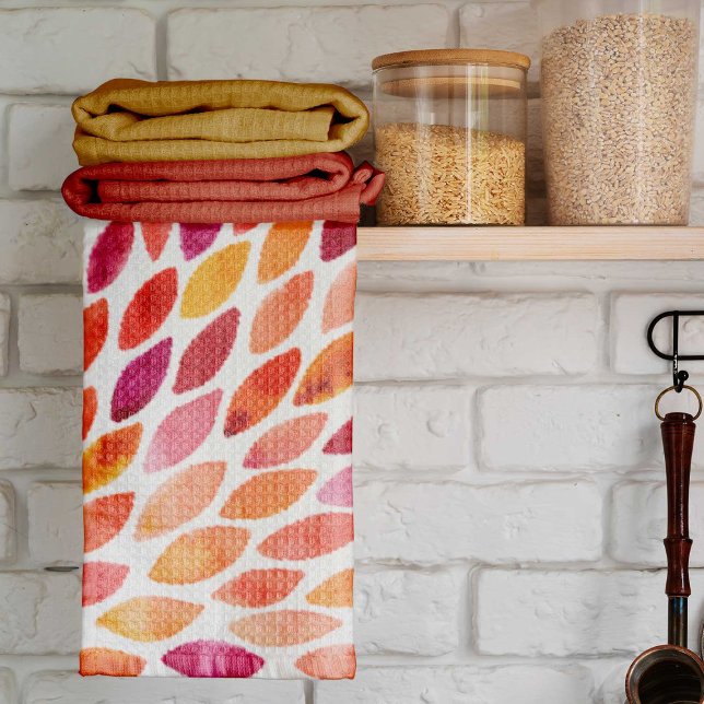 Linge De Cuisine Aquarelle brosse a éclaté jaune et orange (Créateur téléchargé)