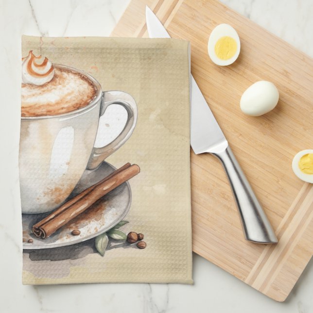 Linge De Cuisine Aquarelle Café Kitchen Art (Quart Plié)