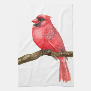 Linge De Cuisine Aquarelle cardinale