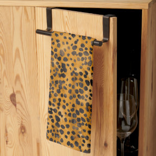 Linge De Cuisine Aquarelle Cheetah Print