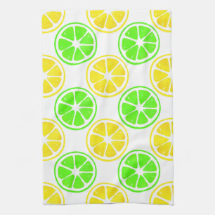 Linge De Cuisine Aquarelle Citron Lime Slices