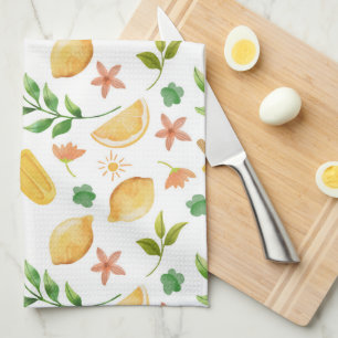 Linge De Cuisine Aquarelle Citrons & Popsicles