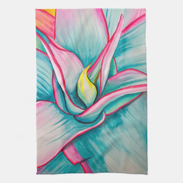 Linge De Cuisine Aquarelle d'agave succulent art (Vertical)