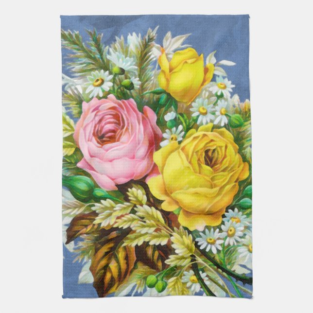 Linge De Cuisine Aquarelle de bouquet floral d'automne (Vertical)