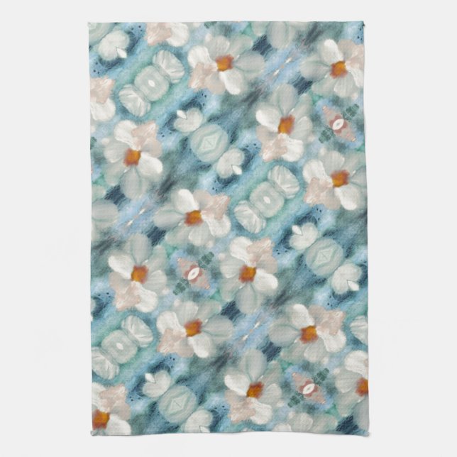 Linge De Cuisine Aquarelle de marais Floral (Vertical)