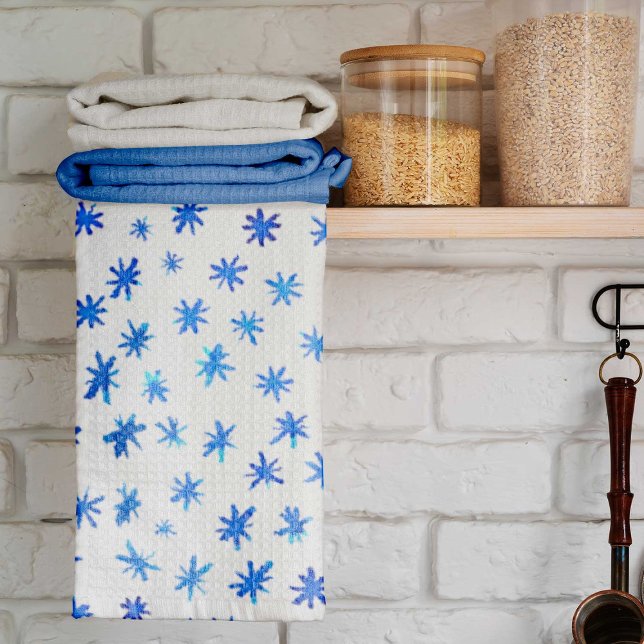 Linge De Cuisine Aquarelle étoilée - bleu (Créateur téléchargé)