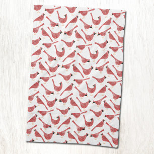 Linge De Cuisine Aquarelle Festive Cardinal Bird
