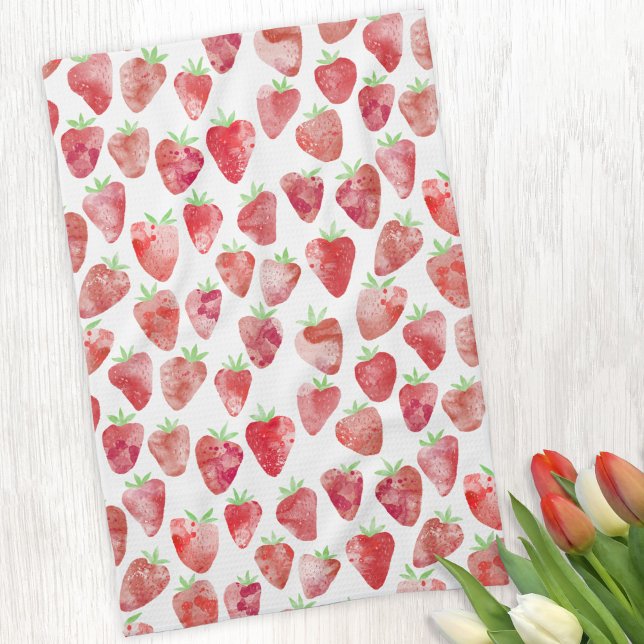 Linge De Cuisine Aquarelle fraise (Créateur téléchargé)