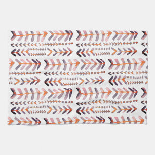 Linge De Cuisine Aquarelle géométrique Arrowroot Motif rose violet