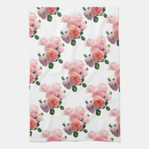 Linge De Cuisine Aquarelle Modèle Florale Art rose Roses rouges