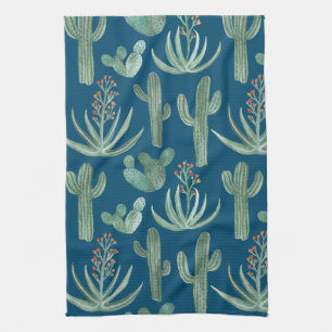 Linge De Cuisine Aquarelle Motif du désert de Cactus Saguaro
