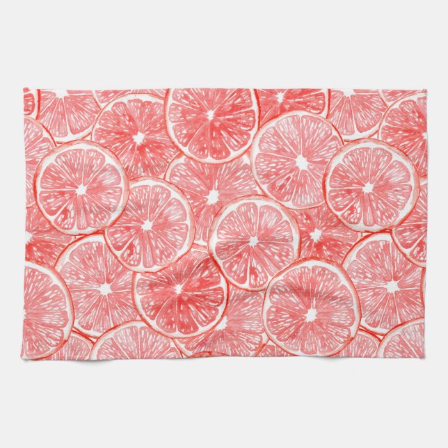 Linge De Cuisine Aquarelle pamplemousse motif (Horizontal)