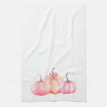 Aquarelle rose Bow Citrouilles pour l'automne