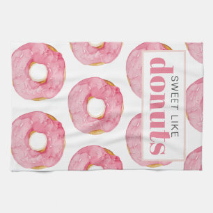 Linge De Cuisine Aquarelle rose moderne douce comme les beignets Ci