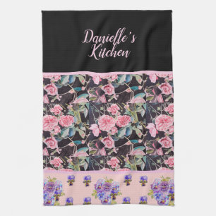 Linge De Cuisine Aquarelle Rose Vintage rose Roses personnalisable