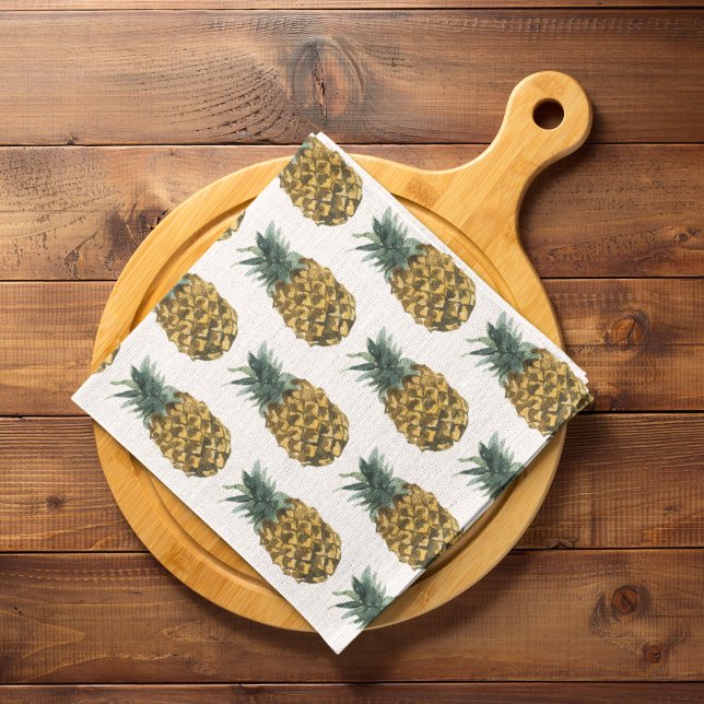 Linge De Cuisine Aquarelle tropicale ananas Motif sans couture (Créateur téléchargé)