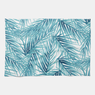 Linge De Cuisine Aquarelle tropicale d'Aqua de palmettes