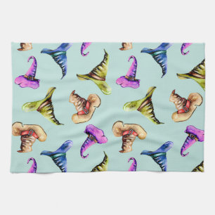 Linge De Cuisine Aquarelle vieux casquettes : arrière - plan bleu.