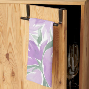 Linge De Cuisine Aquarelle violette Lavander Élégante Florale