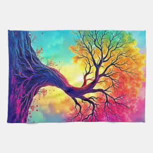 Linge De Cuisine Arbre Arc-en-Ciel : Racines de l'Espoir Infini Art