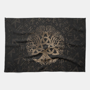 Linge De Cuisine Arbre de la vie avec Triquetra sur le motif de