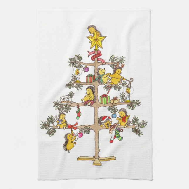 Linge De Cuisine Arbre de Noël de hérisson (Vertical)