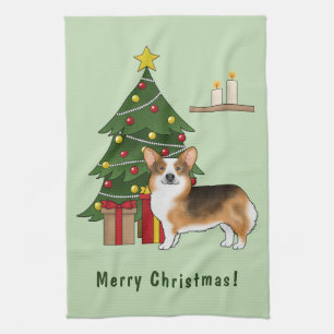 Linge De Cuisine Arbre de Noël du Tri Pembroke Welsh Corgi roux
